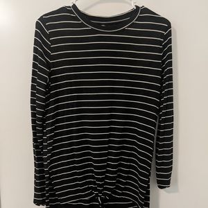 Design Lab - Black Striped shirt